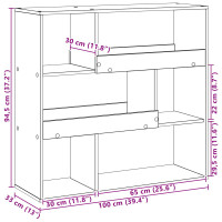 Produktbild för Bokhylla Svart Ek 100 x 33 x 94,5 cm Konstruerat trä