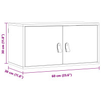 Produktbild för Väggskåp med hylla med dörr Vaxbrun 60 x 30 x 30 cm Massiv furu