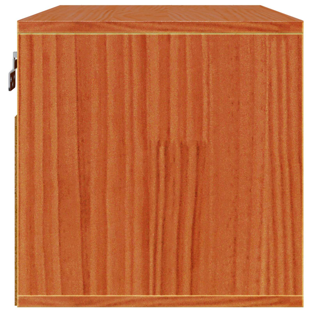 Produktbild för Väggskåp med hylla med dörr Vaxbrun 60 x 30 x 30 cm Massiv furu
