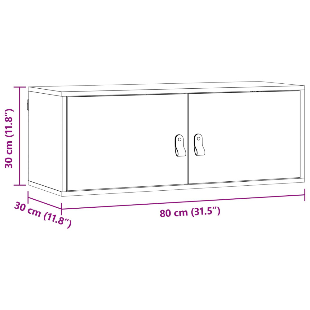 Produktbild för Väggskåp med hylla 2 pcs Vaxbrun 80 x 30 x 30 cm Massiv furu