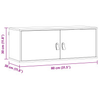 Produktbild för Väggskåp med hylla 2 pcs Vaxbrun 80 x 30 x 30 cm Massiv furu