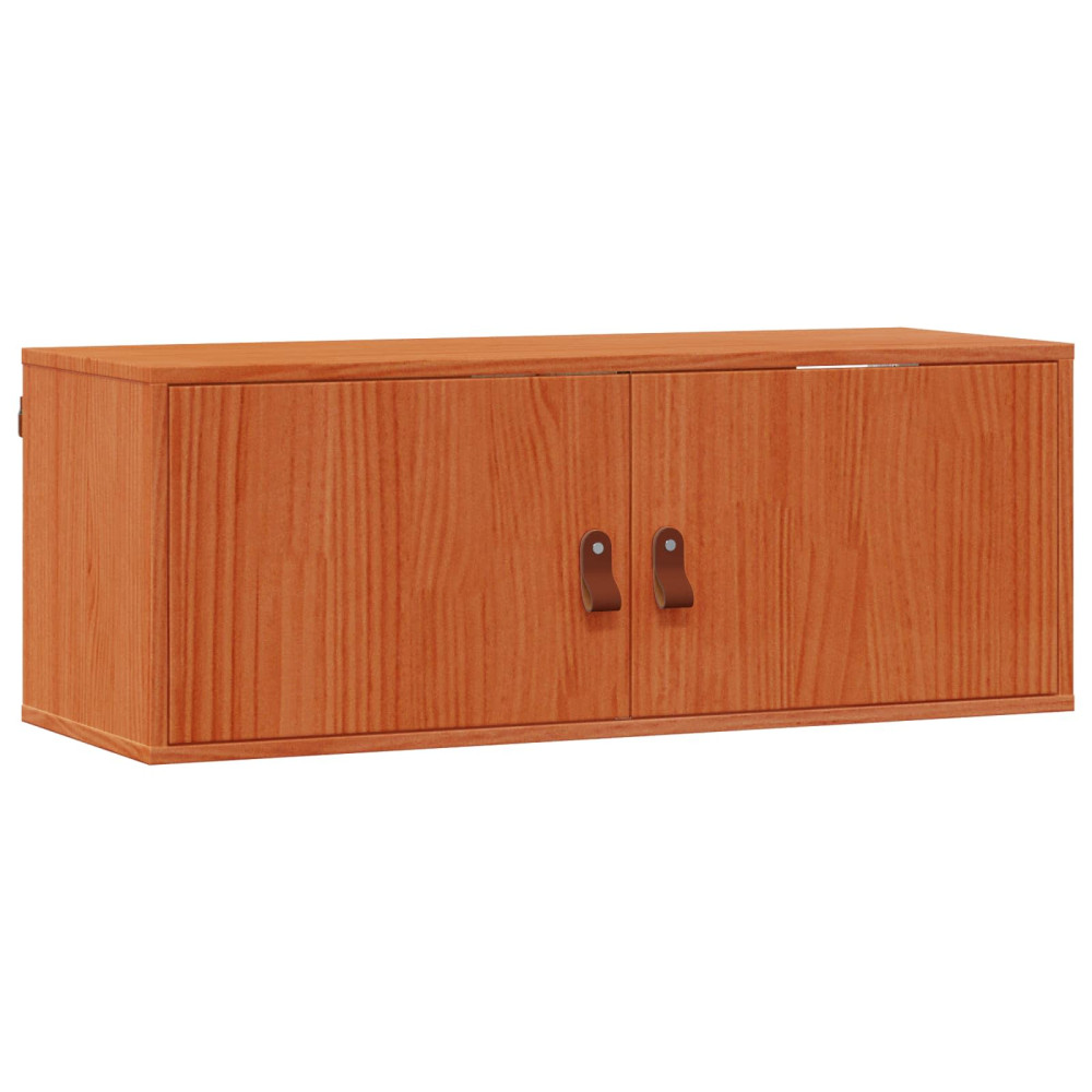 Produktbild för Väggskåp med hylla 2 pcs Vaxbrun 80 x 30 x 30 cm Massiv furu
