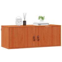 Produktbild för Väggskåp med hylla 2 pcs Vaxbrun 80 x 30 x 30 cm Massiv furu