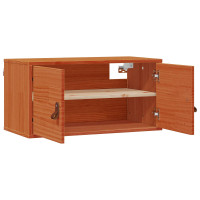 Produktbild för Väggskåp med hylla 2 pcs Vaxbrun 80 x 30 x 30 cm Massiv furu