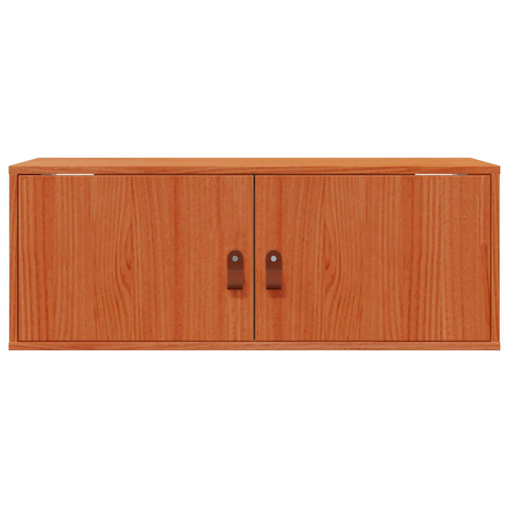 Produktbild för Väggskåp med hylla 2 pcs Vaxbrun 80 x 30 x 30 cm Massiv furu