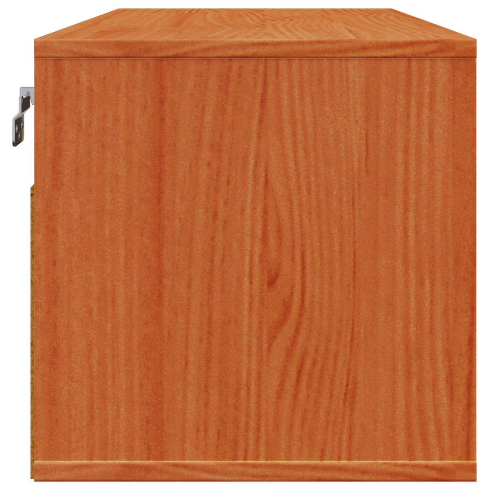 Produktbild för Väggskåp med hylla 2 pcs Vaxbrun 80 x 30 x 30 cm Massiv furu