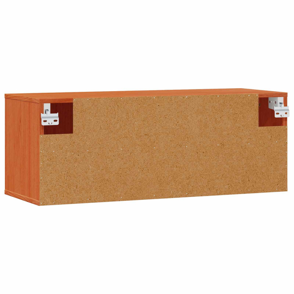Produktbild för Väggskåp med hylla 2 pcs Vaxbrun 80 x 30 x 30 cm Massiv furu
