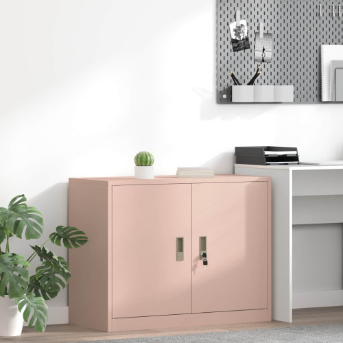 vidaXL Förvaringsskåp Rosa 90 x 40 x 70 cm Stål