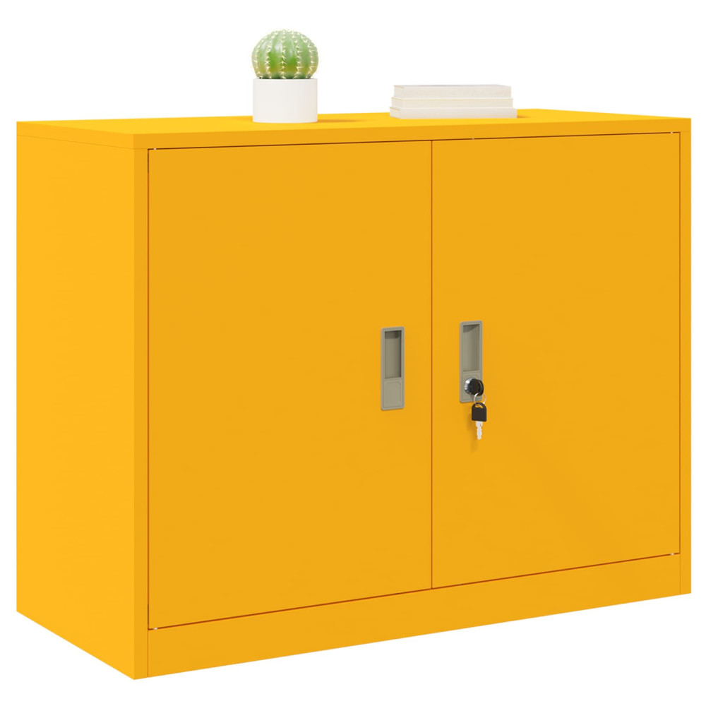 Produktbild för Förvaringsskåp Senapsgul 90 x 40 x 70 cm Stål