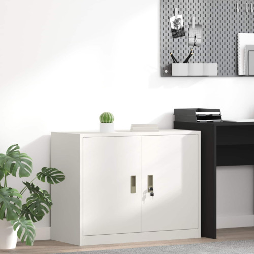 vidaXL Förvaringsskåp Vit 90 x 40 x 70 cm Stål