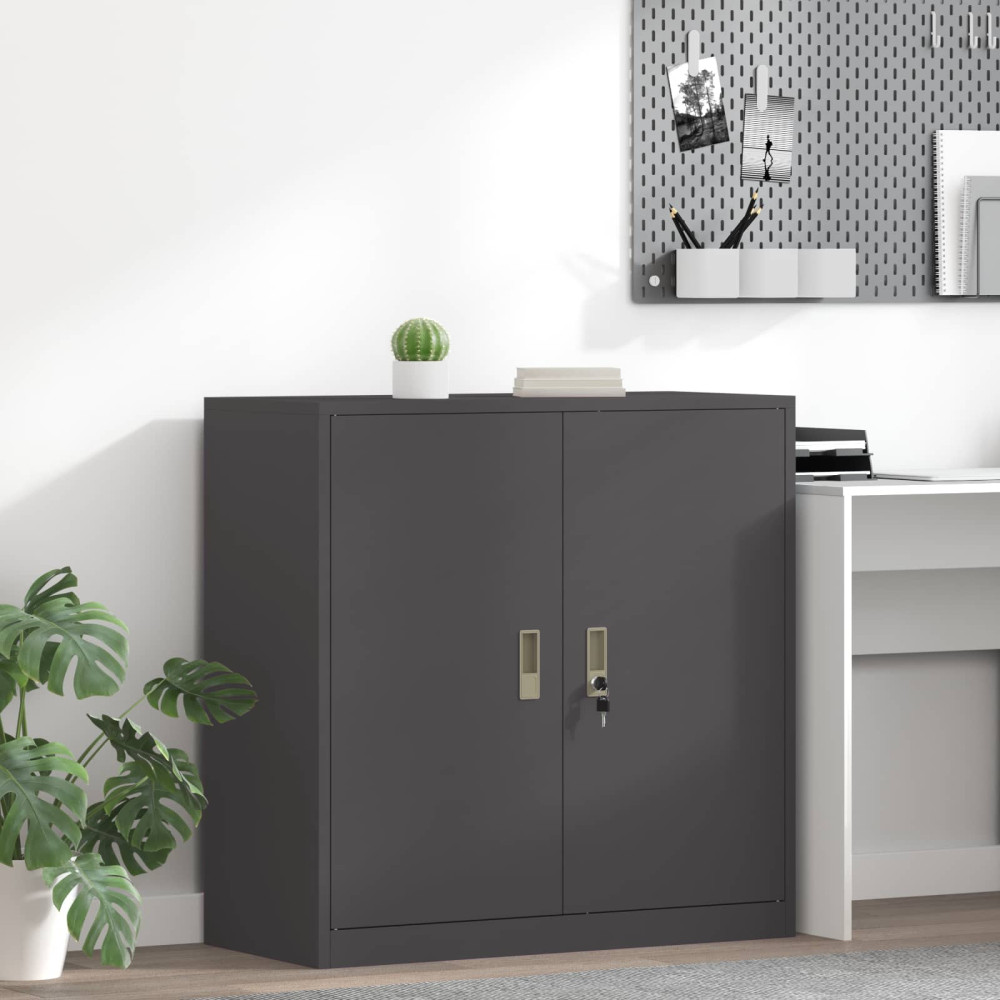 Produktbild för Förvaringsskåp Svart 90 x 40 x 90 cm Stål