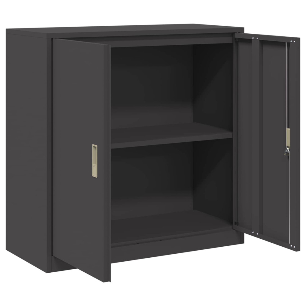 Produktbild för Förvaringsskåp Svart 90 x 40 x 90 cm Stål