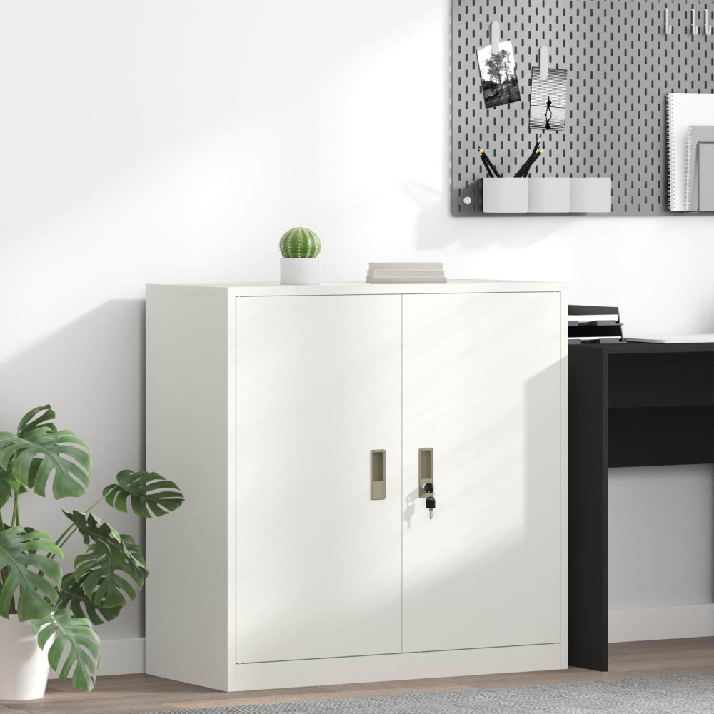 Produktbild för Förvaringsskåp Vit 90 x 40 x 90 cm Stål