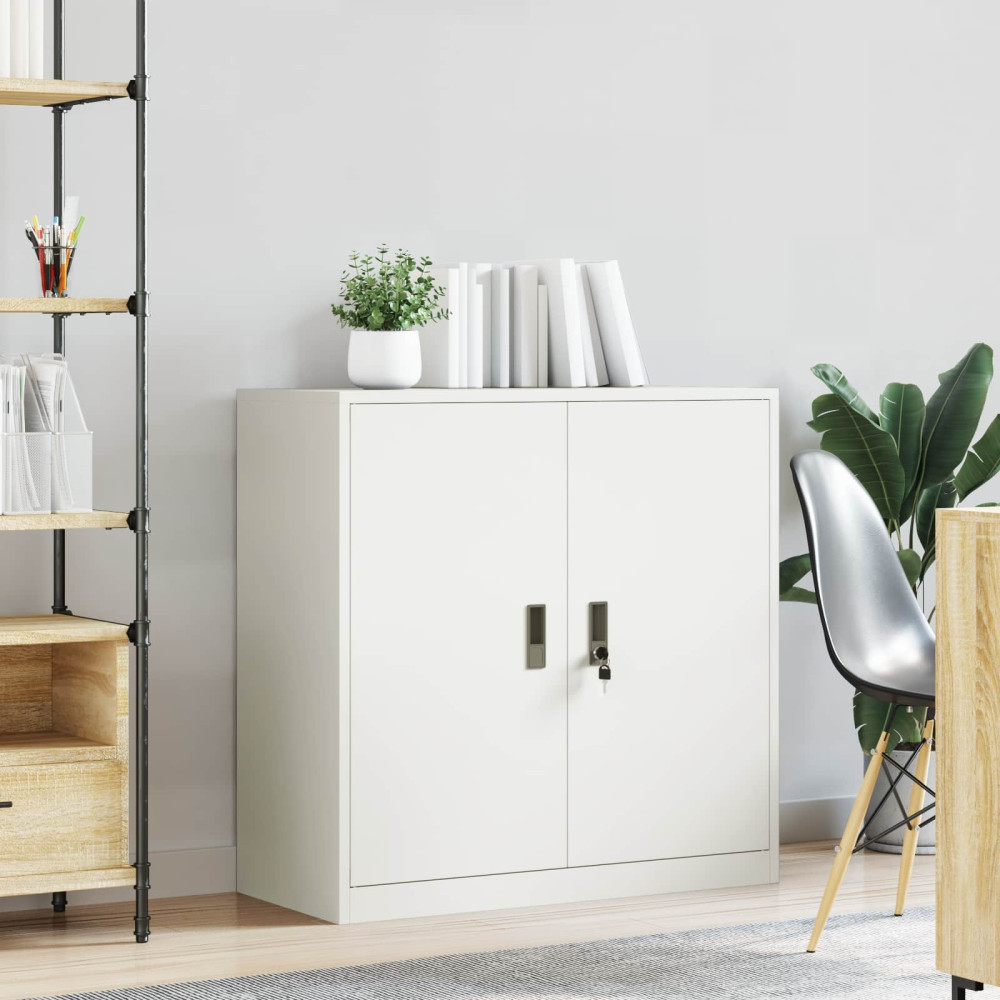Produktbild för Förvaringsskåp Vit 90 x 40 x 90 cm Stål