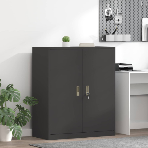 vidaXL Förvaringsskåp Svart 90 x 40 x 105 cm Stål