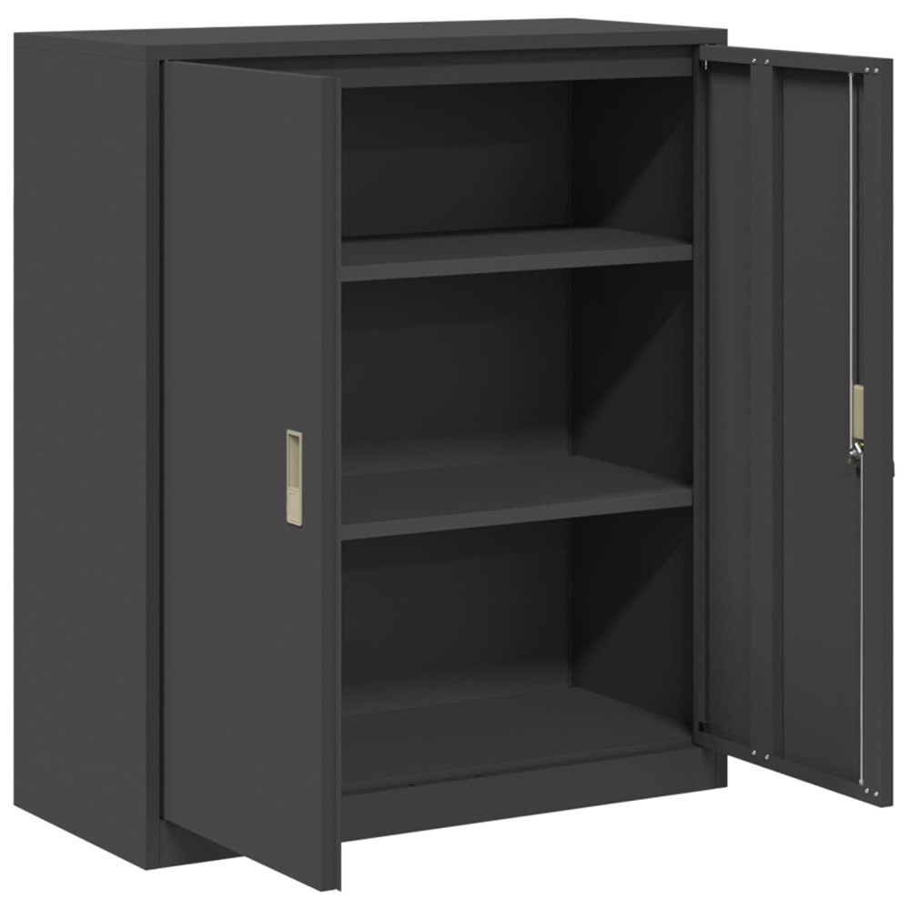 Produktbild för Förvaringsskåp Svart 90 x 40 x 105 cm Stål
