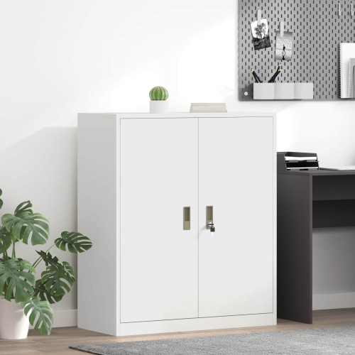 vidaXL Förvaringsskåp Vit 90 x 40 x 105 cm Stål