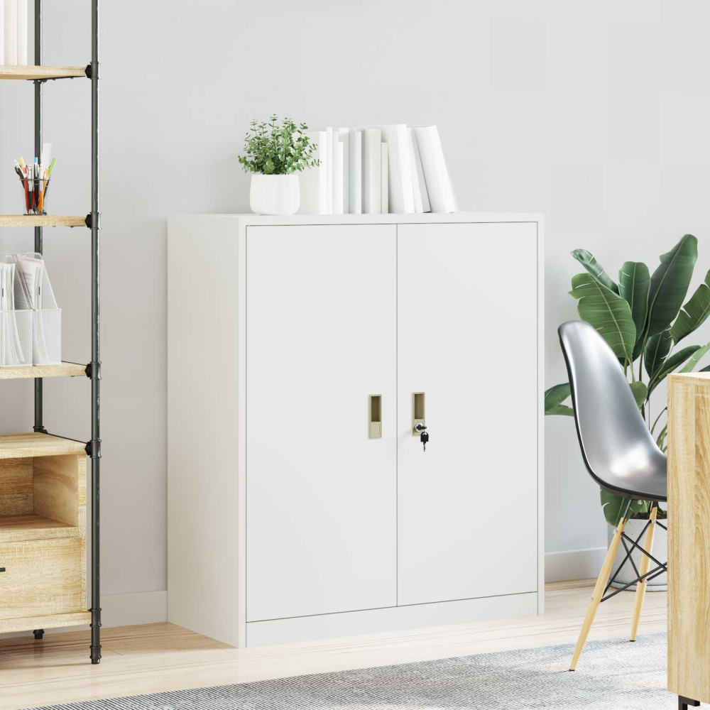 Produktbild för Förvaringsskåp Vit 90 x 40 x 105 cm Stål