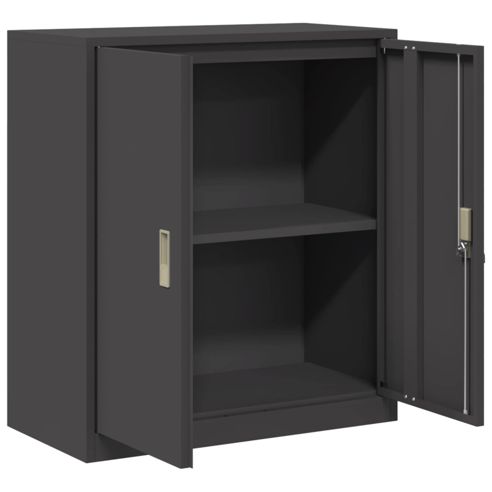 Produktbild för Förvaringsskåp Svart 80 x 40 x 90 cm Stål
