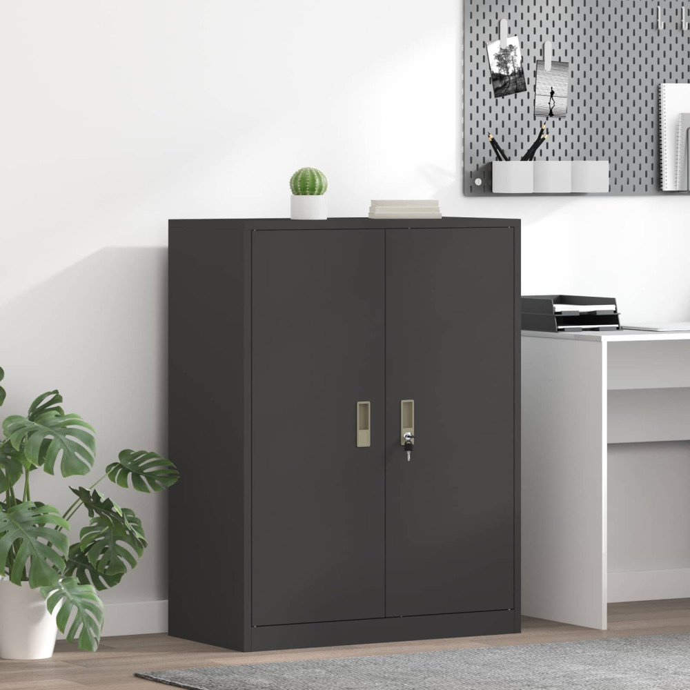 Produktbild för Förvaringsskåp Svart 80 x 40 x 105 cm Stål