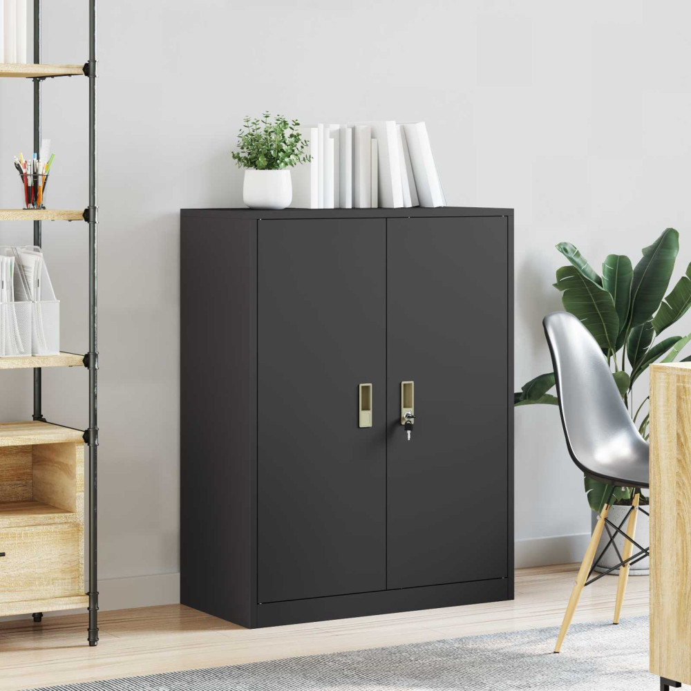 Produktbild för Förvaringsskåp Svart 80 x 40 x 105 cm Stål