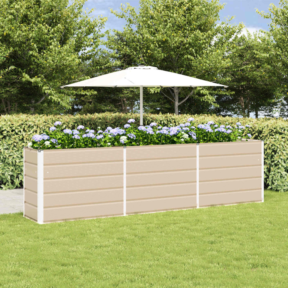 Produktbild för Planteringskärl Elfenben 290 x 90 x 75 cm Galvaniserat Stål