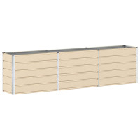 Produktbild för Planteringskärl Elfenben 290 x 90 x 75 cm Galvaniserat Stål