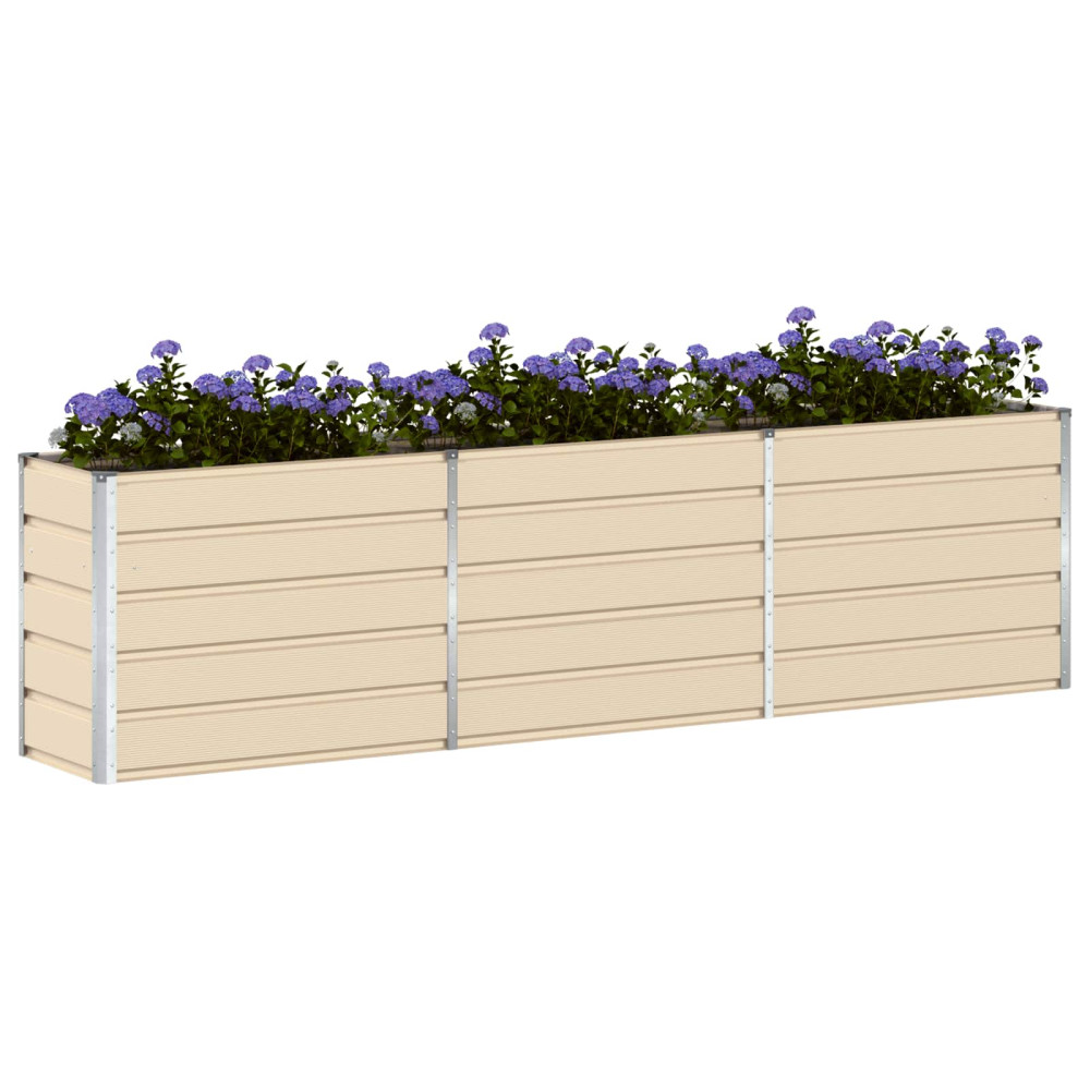 Produktbild för Planteringskärl Elfenben 290 x 90 x 75 cm Galvaniserat Stål