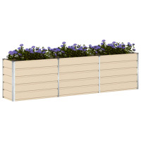 Produktbild för Planteringskärl Elfenben 290 x 90 x 75 cm Galvaniserat Stål