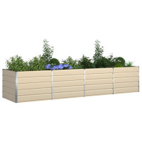 Produktbild för Planteringskärl Elfenben 385 x 100 x 75 cm Galvaniserat Stål
