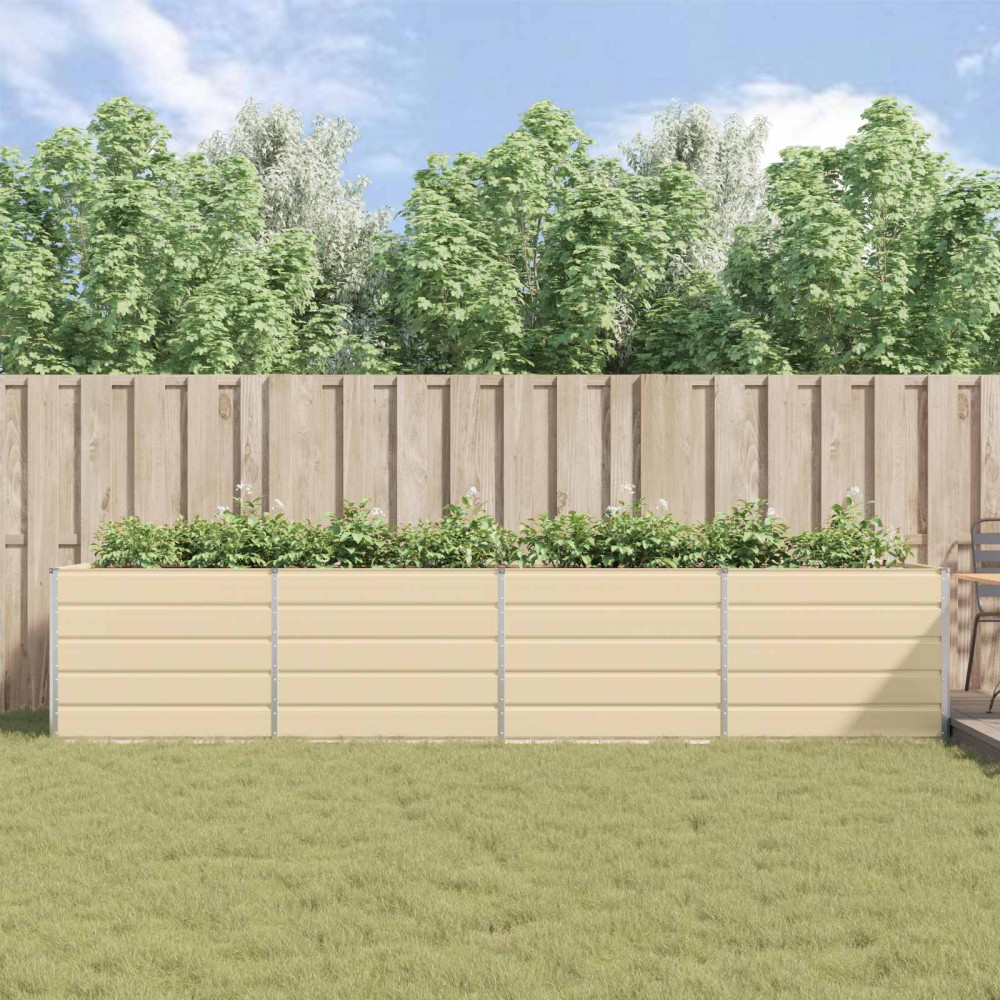 Produktbild för Planteringskärl Elfenben 385 x 100 x 75 cm Galvaniserat Stål