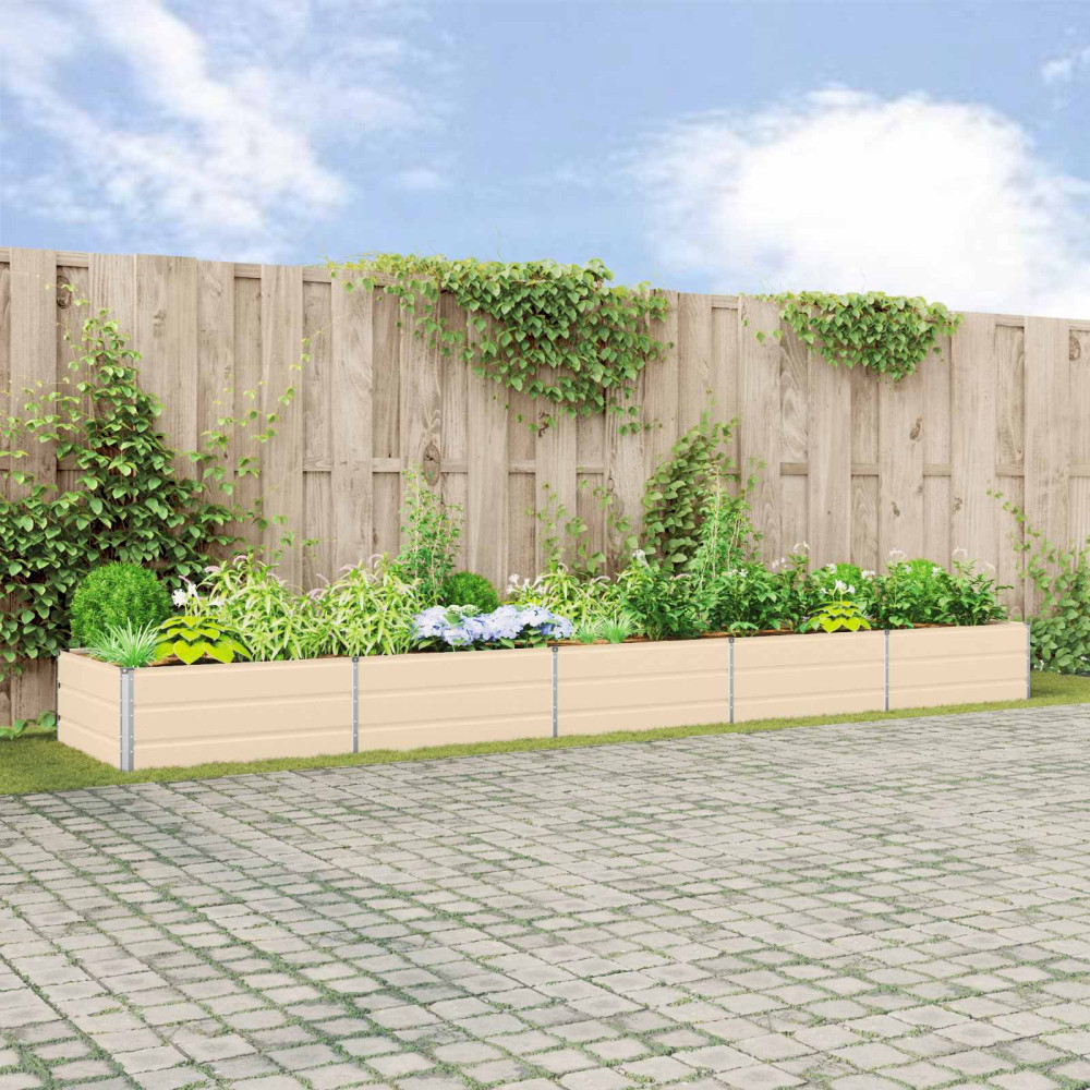 Produktbild för Planteringskärl Elfenben 480 x 100 x 45 cm Galvaniserat Stål