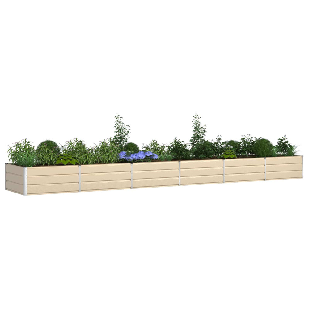 Produktbild för Planteringskärl Elfenben 580 x 100 x 45 cm Galvaniserat Stål