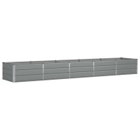Produktbild för Planteringskärl Ljusgrå 400 x 80 x 45 cm Stål
