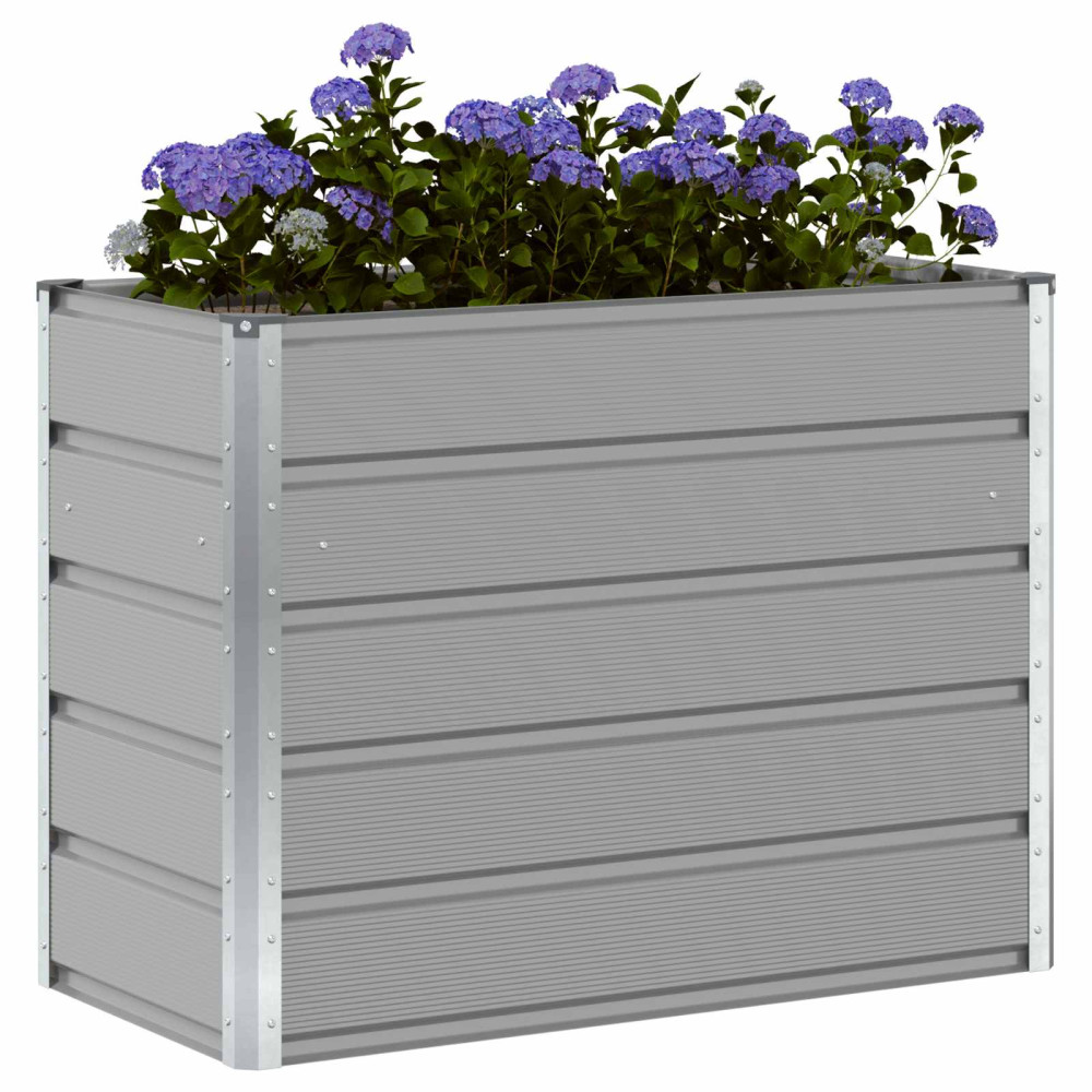 Produktbild för Planteringskärl Ljusgrå 100 x 50 x 77 cm Galvaniserat Stål