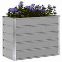 Produktbild för Planteringskärl Ljusgrå 100 x 50 x 77 cm Galvaniserat Stål