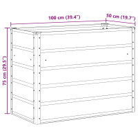 Produktbild för Planteringskärl Ljusgrå 100 x 50 x 77 cm Galvaniserat Stål