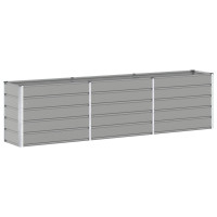 Produktbild för Planteringskärl Ljusgrå 290 x 50 x 75 cm Galvaniserat Stål
