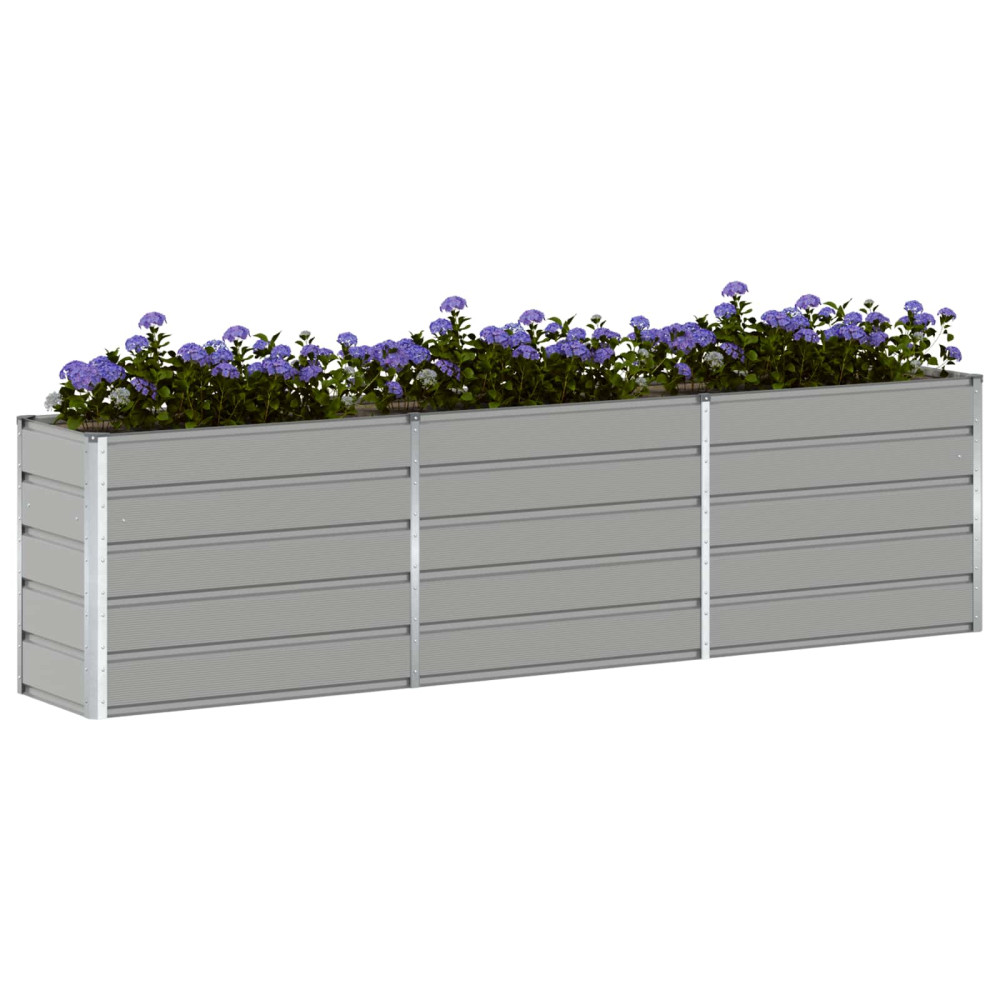 Produktbild för Planteringskärl Ljusgrå 290 x 50 x 75 cm Galvaniserat Stål