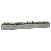 Produktbild för Planteringskärl Ljusgrå 580 x 50 x 45 cm Galvaniserat Stål