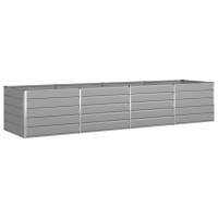 Produktbild för Planteringskärl Ljusgrå 385 x 100 x 75 cm Galvaniserat Stål