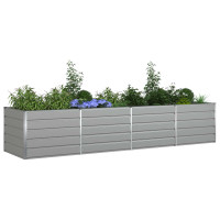 Produktbild för Planteringskärl Ljusgrå 385 x 100 x 75 cm Galvaniserat Stål