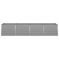 Produktbild för Planteringskärl Ljusgrå 385 x 100 x 75 cm Galvaniserat Stål