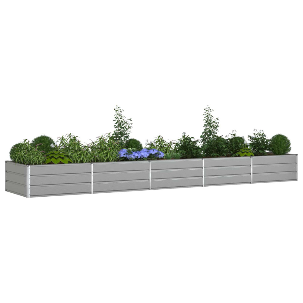 Produktbild för Planteringskärl Ljusgrå 480 x 100 x 45 cm Galvaniserat Stål