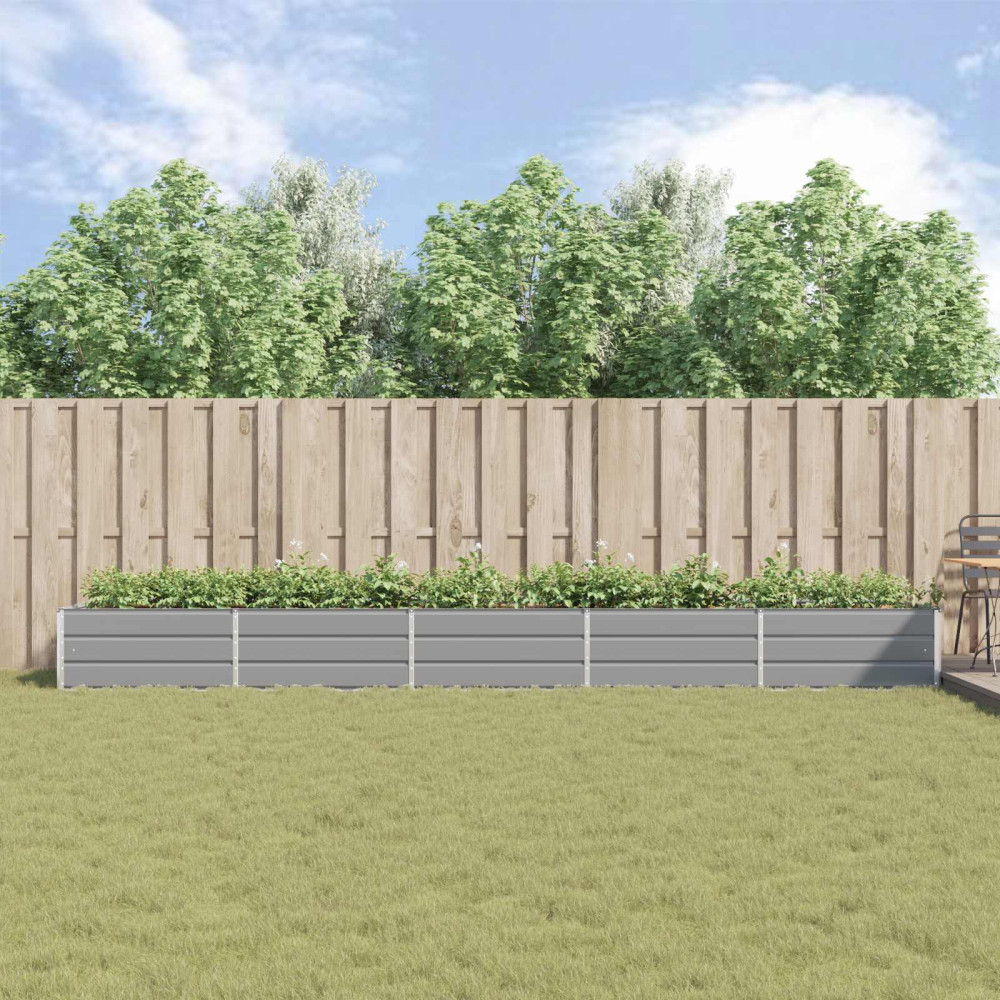 Produktbild för Planteringskärl Ljusgrå 480 x 100 x 45 cm Galvaniserat Stål