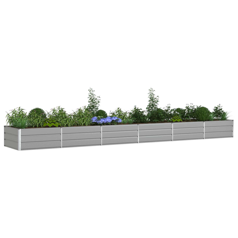 Produktbild för Planteringskärl Ljusgrå 580 x 100 x 45 cm Galvaniserat Stål