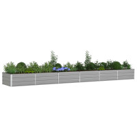 Produktbild för Planteringskärl Ljusgrå 580 x 100 x 45 cm Galvaniserat Stål