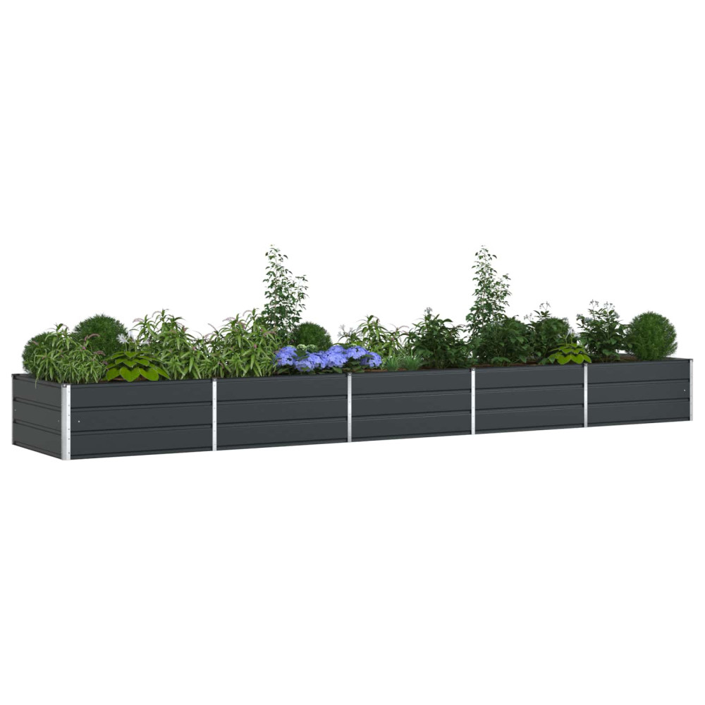 Produktbild för Planteringskärl Antracit 480 x 100 x 45 cm Galvaniserat Stål