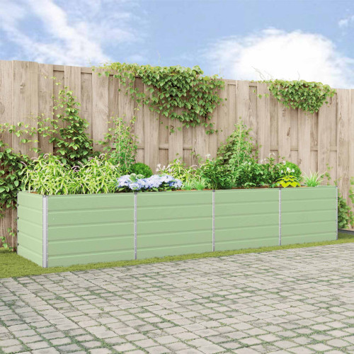 vidaXL Planteringskärl Pastellgrön 385 x 100 x 75 cm Galvaniserat Stål - Krukor & Odlingslådor