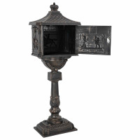 Produktbild för Stående Brevlåda Brons 42,5 x 29,5 x 117 cm Gjutet Aluminium